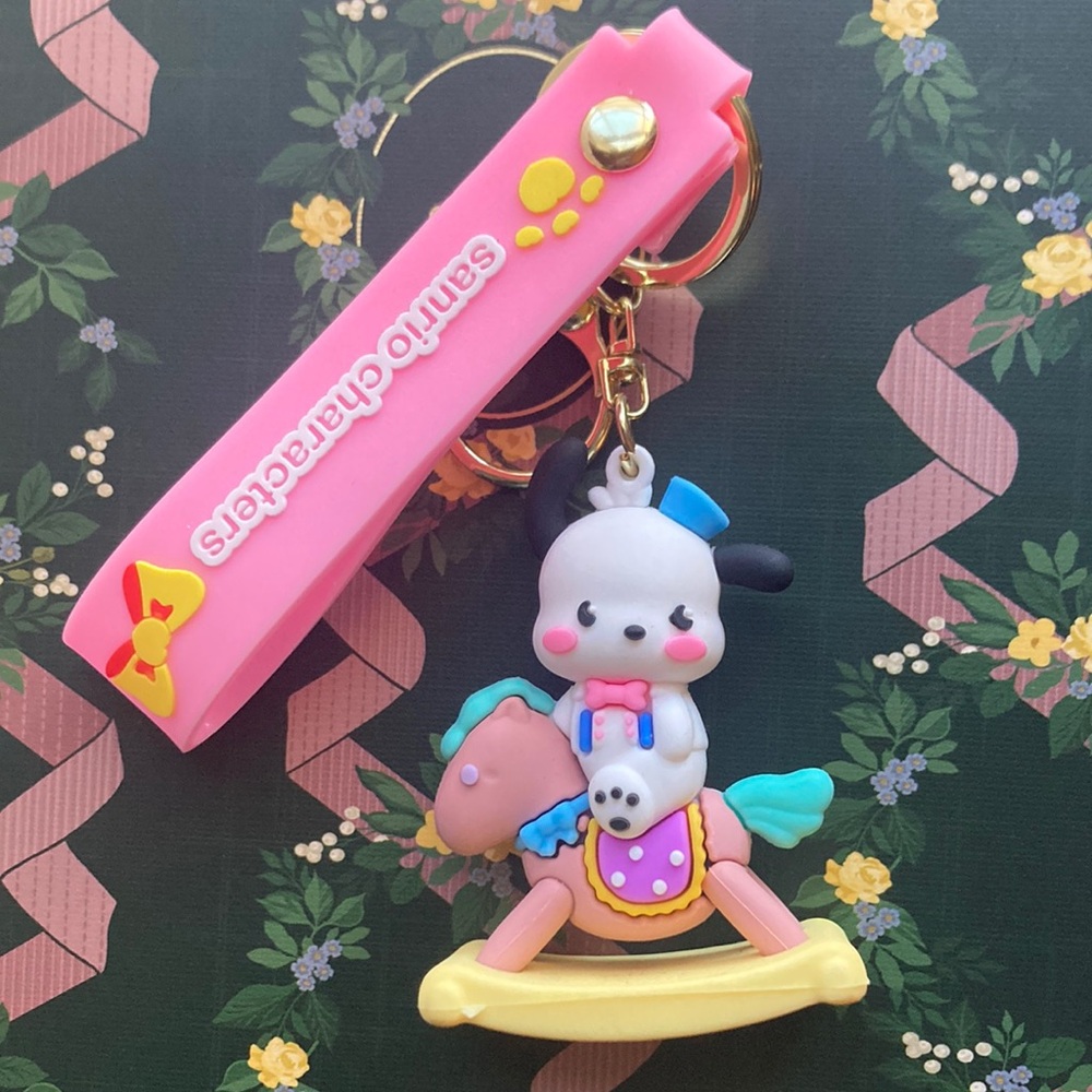 Pochacco on Rocking Horse Keychain
